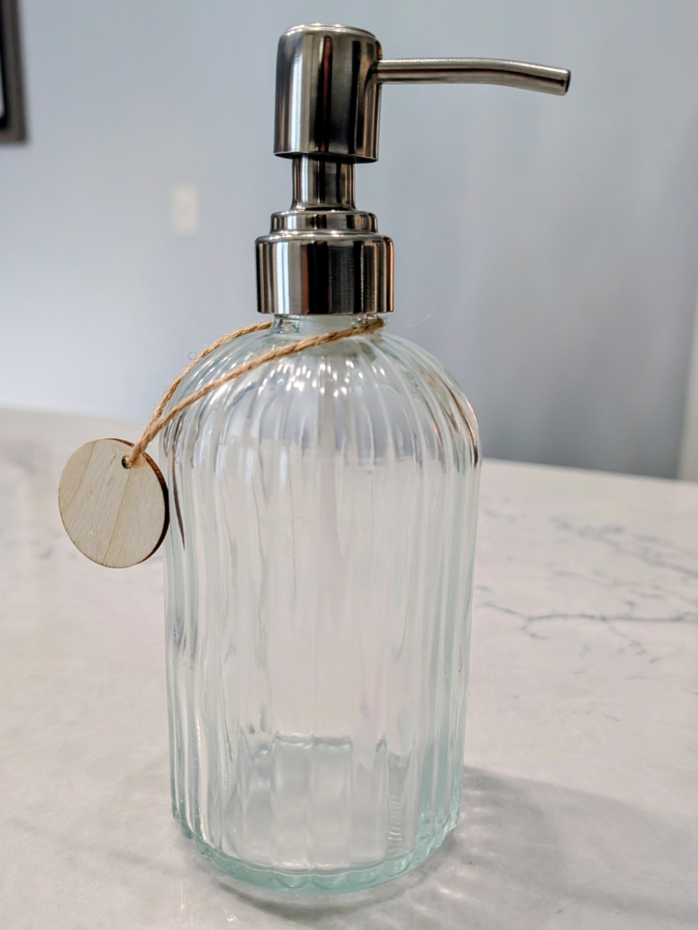 Glass Soap Dispenser with Silver Pump - Clear